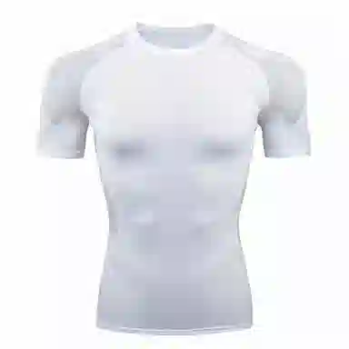 浪莎 运动透气吸汗速干修身短袖健身衣 男款