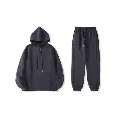 我是大卫 纯色连帽韩系宽松休闲卫衣套装 男女同款