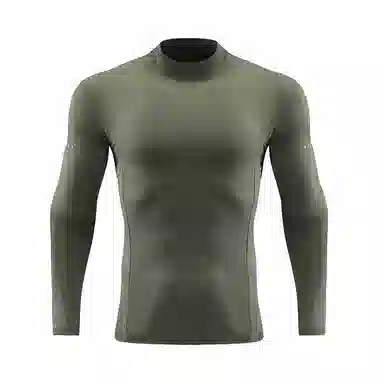 浪莎 半高领速干跑步长袖健身衣 男款