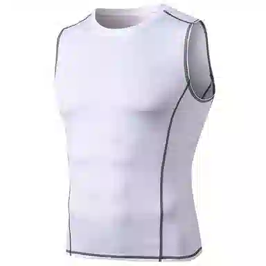 玉儿恋 运动紧身训练跑步排汗速干无袖健身衣 男款