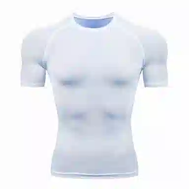 浪莎 美式运动紧身短袖速干衣跑步压缩骑行健身衣 男款