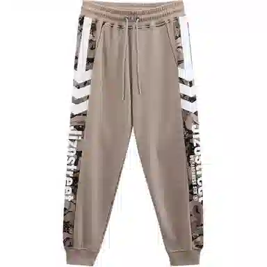 鬼洗 字母迷彩撞色休闲裤 男款