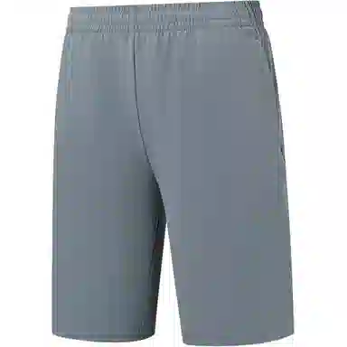 特步 综训系列 纯色中腰透气百搭五分运动短裤 男款 蓝灰色