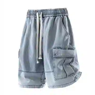 宜而爽 美式复古潮流宽松牛仔短裤 男女同款