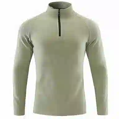 浪莎 半拉链立领长袖透气弹力户外健身衣 男款