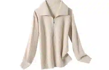 恒源祥 纯色休闲翻领毛衣 女款