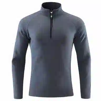浪莎 半拉链立领长袖透气弹力户外健身衣 男款