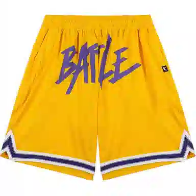 乔丹 休闲运动 薄款 美式透气 五分篮球裤 男女同款 琉璃黄