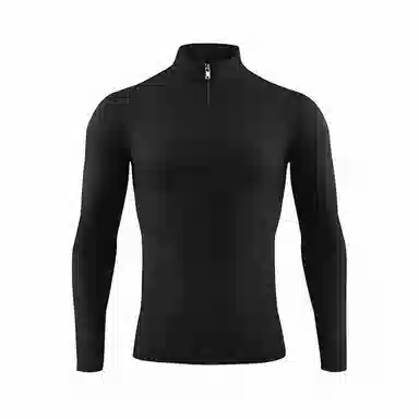 浪莎 领半拉链涤纶速干透气运动长袖健身衣 男款