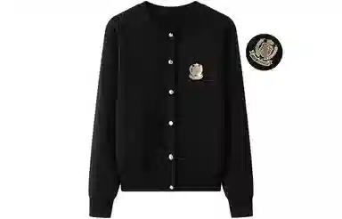 东鲸岁时记 学院风韩系显瘦松弛感小个子长袖毛衣 女款 黑色