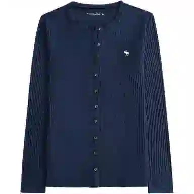 Abercrombie Fitch Slim Long Sleeve Tee Navy