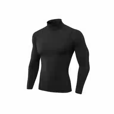 浪莎 高弹紧身运动跑步训练长袖保暖立领健身衣 男款