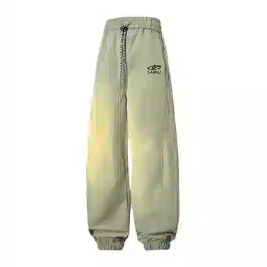 兰缪 基础款纯色宽松系带直筒垂感日常户外运动穿搭休闲裤 男女同款