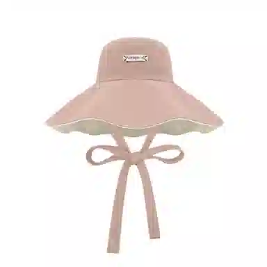 冠辉 夏季法式飘带户外休闲登山显脸小遮阳防紫外线双面遮阳渔夫帽日系休闲简约时尚加宽大帽檐 聚脂钎维 防晒帽 男女同款情侣款