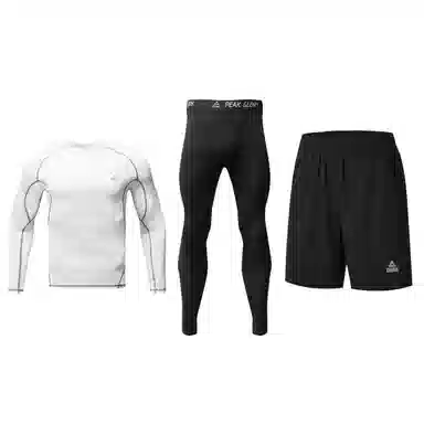 匹克 运动速干透气圆领套头上衣高弹紧身塑形训练跑步篮球瑜伽骑行健身套装 男女同款