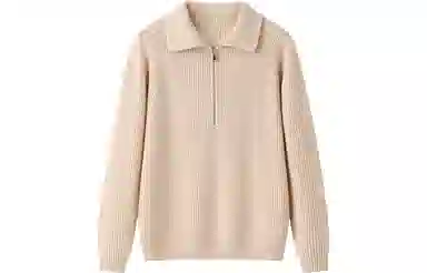 恒源祥 纯色休闲翻领毛衣 女款