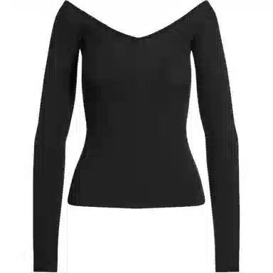 SKIMS SOFT LOUNGE OFF THE SHOULDER TOP T ONYX