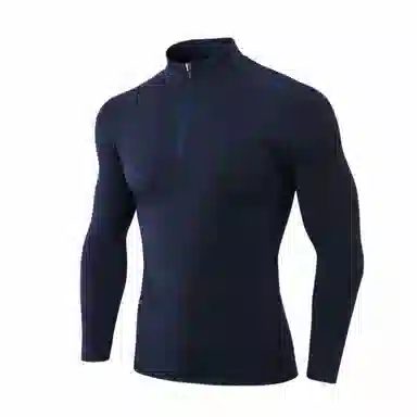 浪莎 高弹紧身运动跑步训练长袖保暖立领健身衣 男款