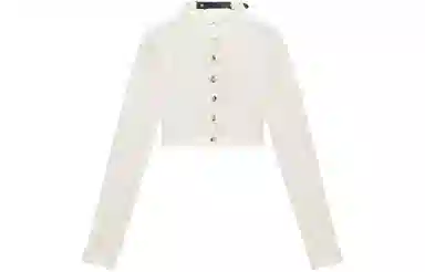 COURREGES SS24 LIGHT WOOL CARDIGAN Heritage White