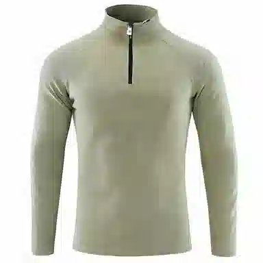 浪莎 立领长袖弹力户外纯色百搭健身衣 男款