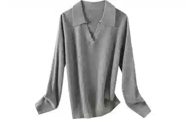 恒源祥 翻领纯色休闲长袖毛衣 女款