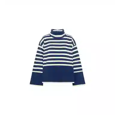 美洋 文艺复古条纹高领宽松毛衣 女款