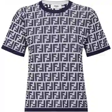 FENDI Navy Blue Cotton Jumper