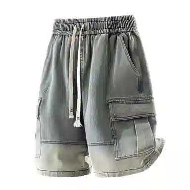 宜而爽 美式复古潮流宽松牛仔短裤 男女同款