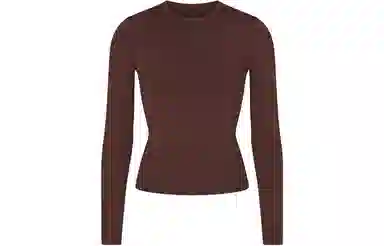 SKIMS Soft Smoothing Seamless Long Sleeve T-Shirt Cocoa