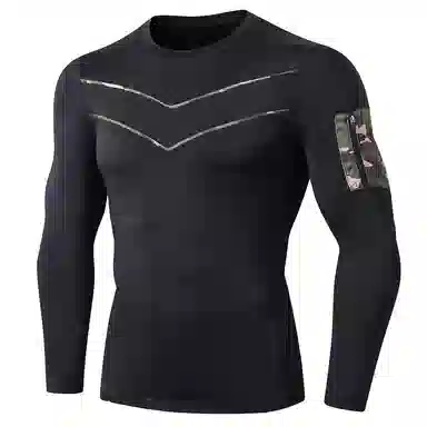 浪莎 长袖速干户外跑步运动吸湿排汗健身衣 男款