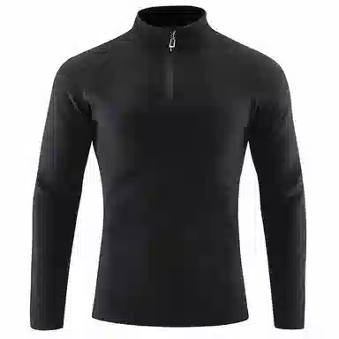 浪莎 立领长袖弹力户外纯色百搭健身衣 男款