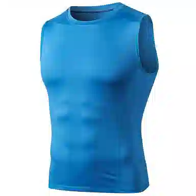 玉儿恋 运动紧身训练跑步排汗速干无袖健身衣 男款