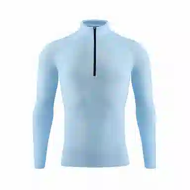 浪莎 领半拉链涤纶速干透气运动长袖健身衣 男款