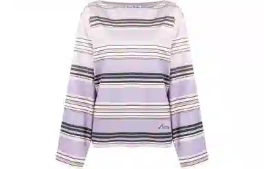 Acne Studios SS22 Crew Neck Striped Long Sleeve Tee Lavender