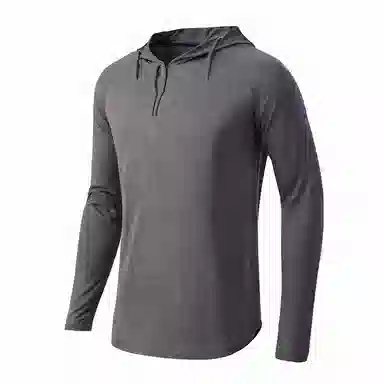 浪莎 纯色运动连帽速干衣健身衣 男款