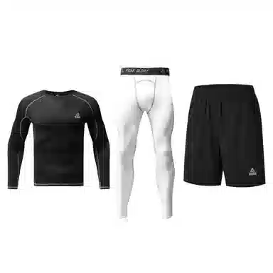 匹克 运动速干透气圆领套头上衣高弹紧身塑形训练跑步篮球瑜伽骑行健身套装 男女同款