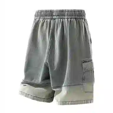 宜而爽 美式复古潮流宽松牛仔短裤 男女同款