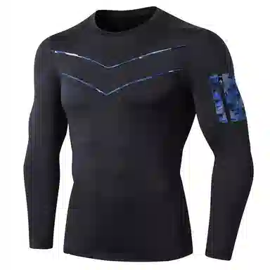浪莎 长袖速干户外跑步运动吸湿排汗健身衣 男款