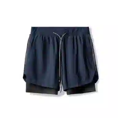 浪莎 双层运动短裤男士跑步训练梭织五分骑行裤潮流迷彩裤 骑行配套