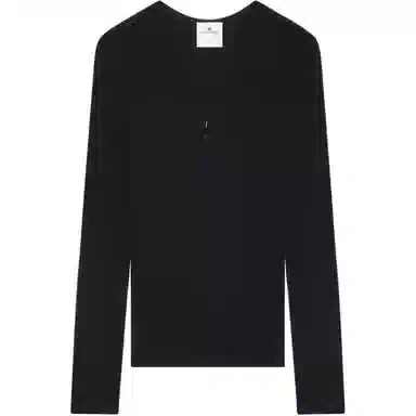 COURREGES SS24 90'S ZIP NECK T-SHIRT V T BLACK