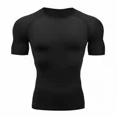 浪莎 运动透气吸汗速干修身短袖健身衣 男款