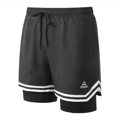 PEAK Striped Letter Print Quick-Dry Shorts