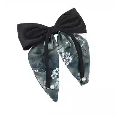 彤彤兔 新中式水墨飘带蝴蝶结大肠温柔质感扎马尾发绳褶皱 缎面 发圈 女款