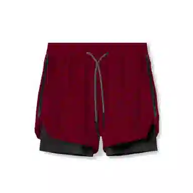 浪莎 双层运动短裤男士跑步训练梭织五分骑行裤潮流迷彩裤 骑行配套