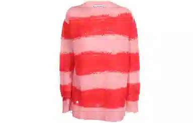Acne Studios Striped Distressed Pullover Sweater Orange