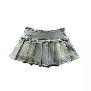 Da Tou Denim Skirt Retro Blue