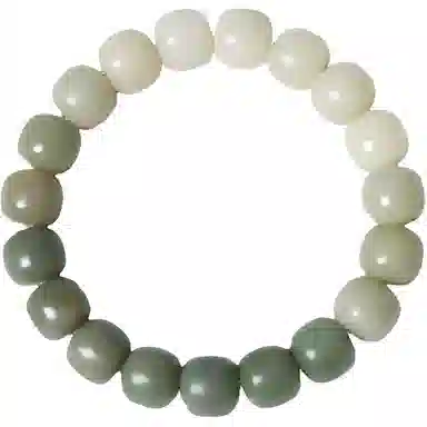 【静心安神】 色菲尔 渐变绿绕指柔文玩佛珠手持盘玩 菩提根 手串 男女同款情侣款