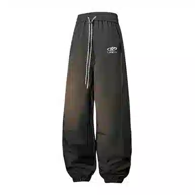 兰缪 基础款纯色宽松系带直筒垂感日常户外运动穿搭休闲裤 男女同款