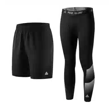 匹克 加绒运动紧身打底长裤纯色速干透气跑步短裤健身套装 男女同款