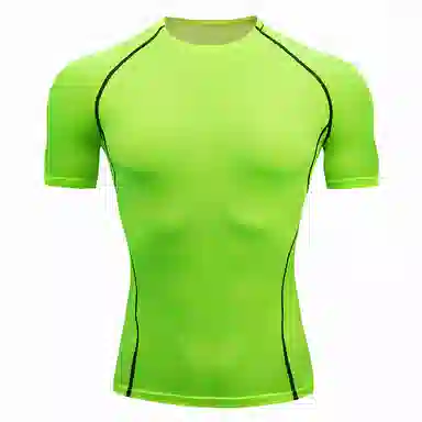 浪莎 美式运动紧身短袖速干衣跑步压缩骑行健身衣 男款